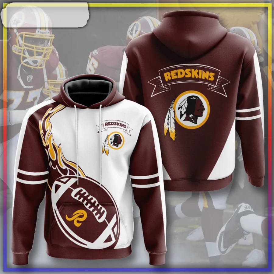 Washington Redskins Hoodie Flame Balls Graphic Gift For Fans - Reallgraphics