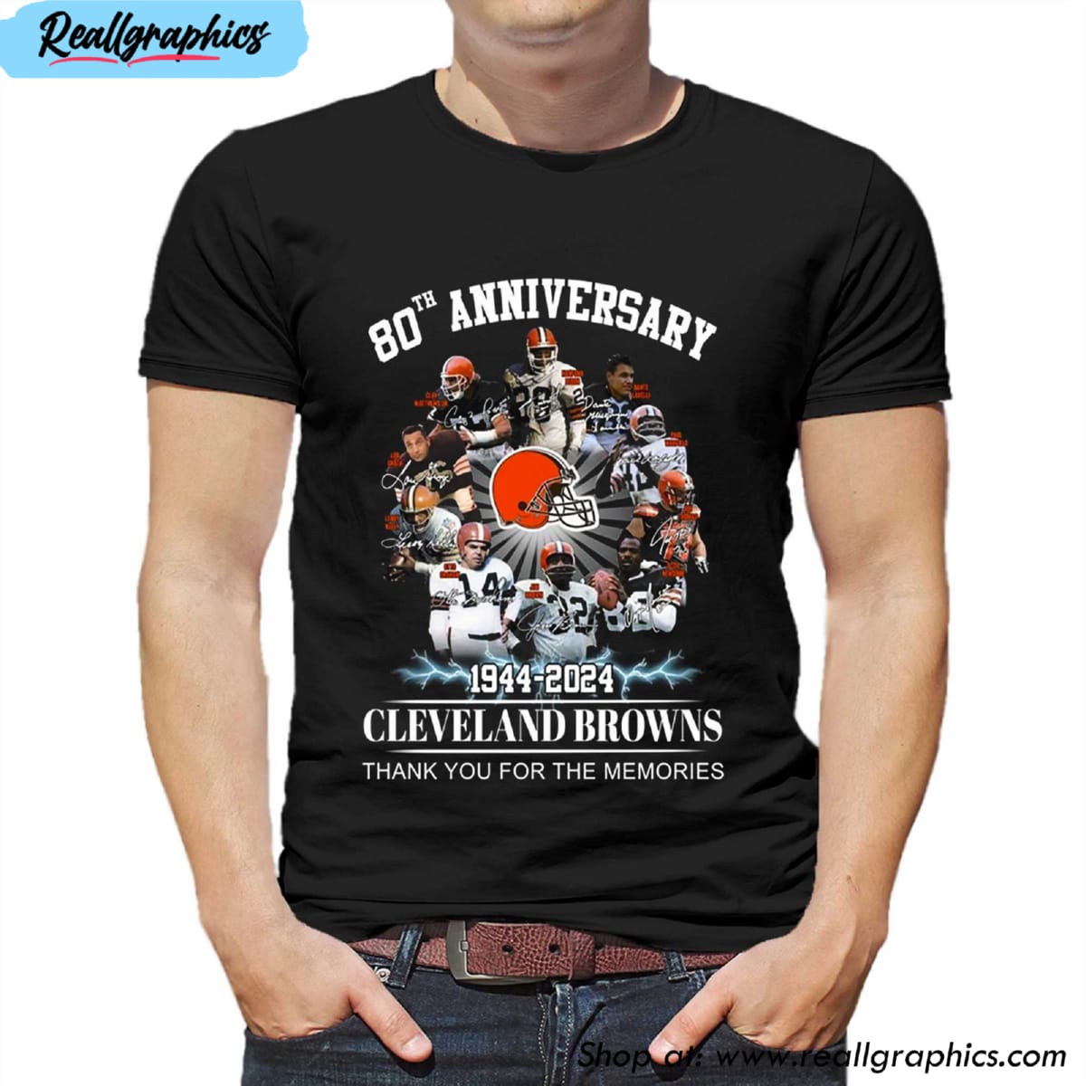 80th anniversary 1944 - 2024 cleveland browns thank you for the memories unisex t-shirt, hoodie, sweatshirt