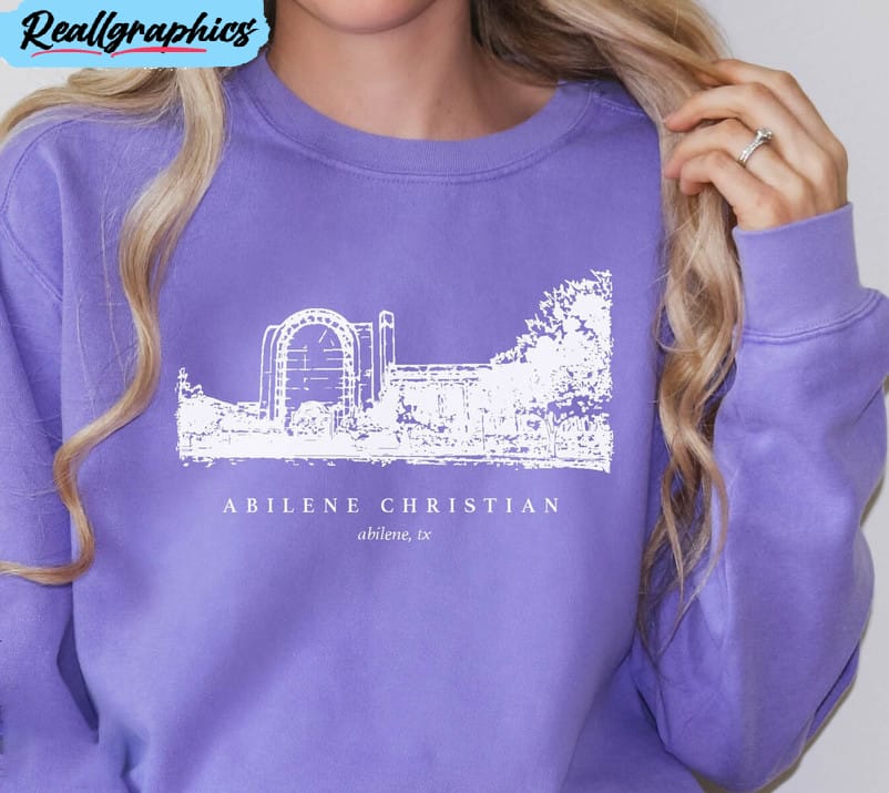 abilene christian shirt, wildcats bible building crewneck unisex t shirt