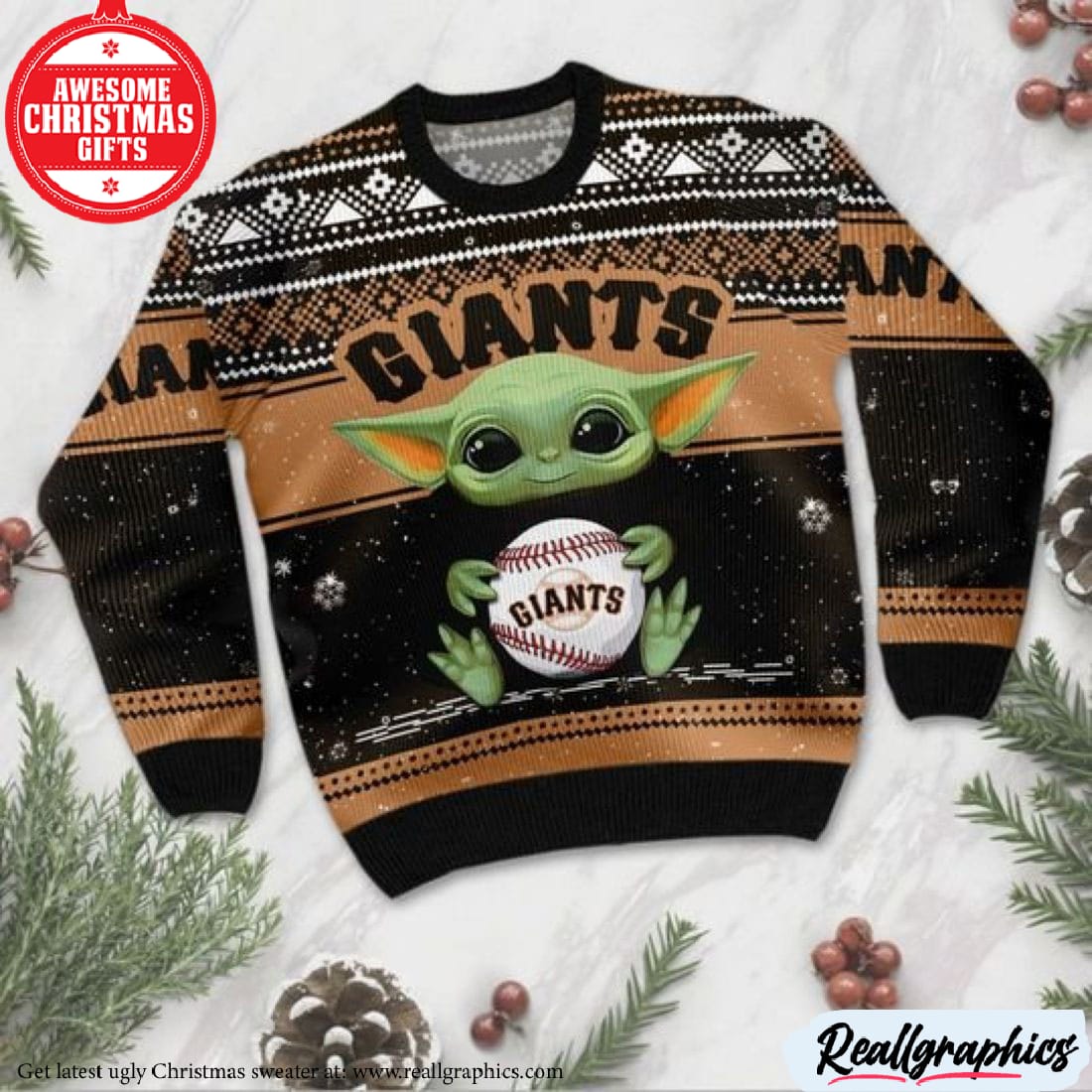 Atlanta Braves Baby Yoda Star Wars Lover 3D Hoodie Christmas Gift