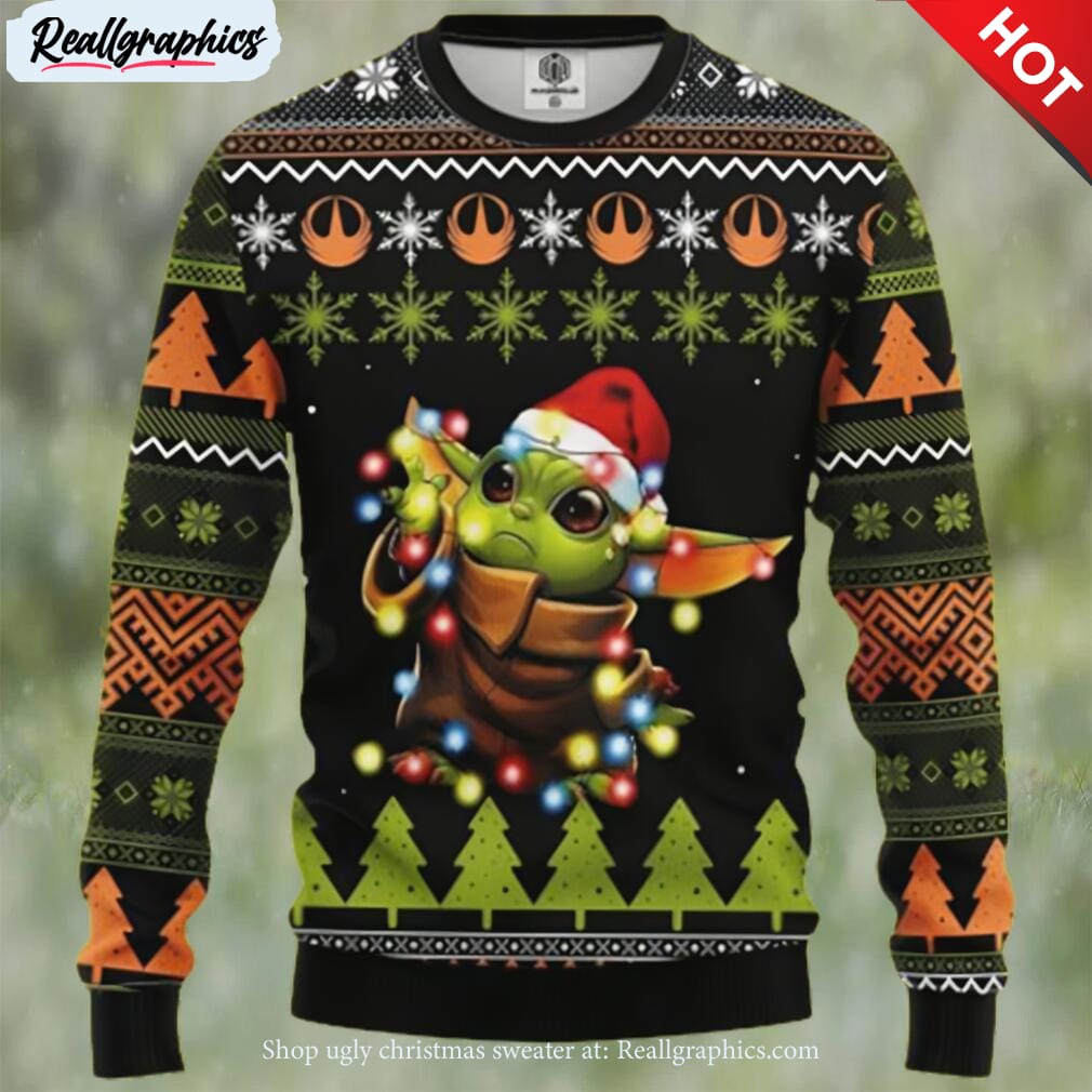 Baby Yoda Boston Red Sox Ugly Christmas Sweater - Reallgraphics