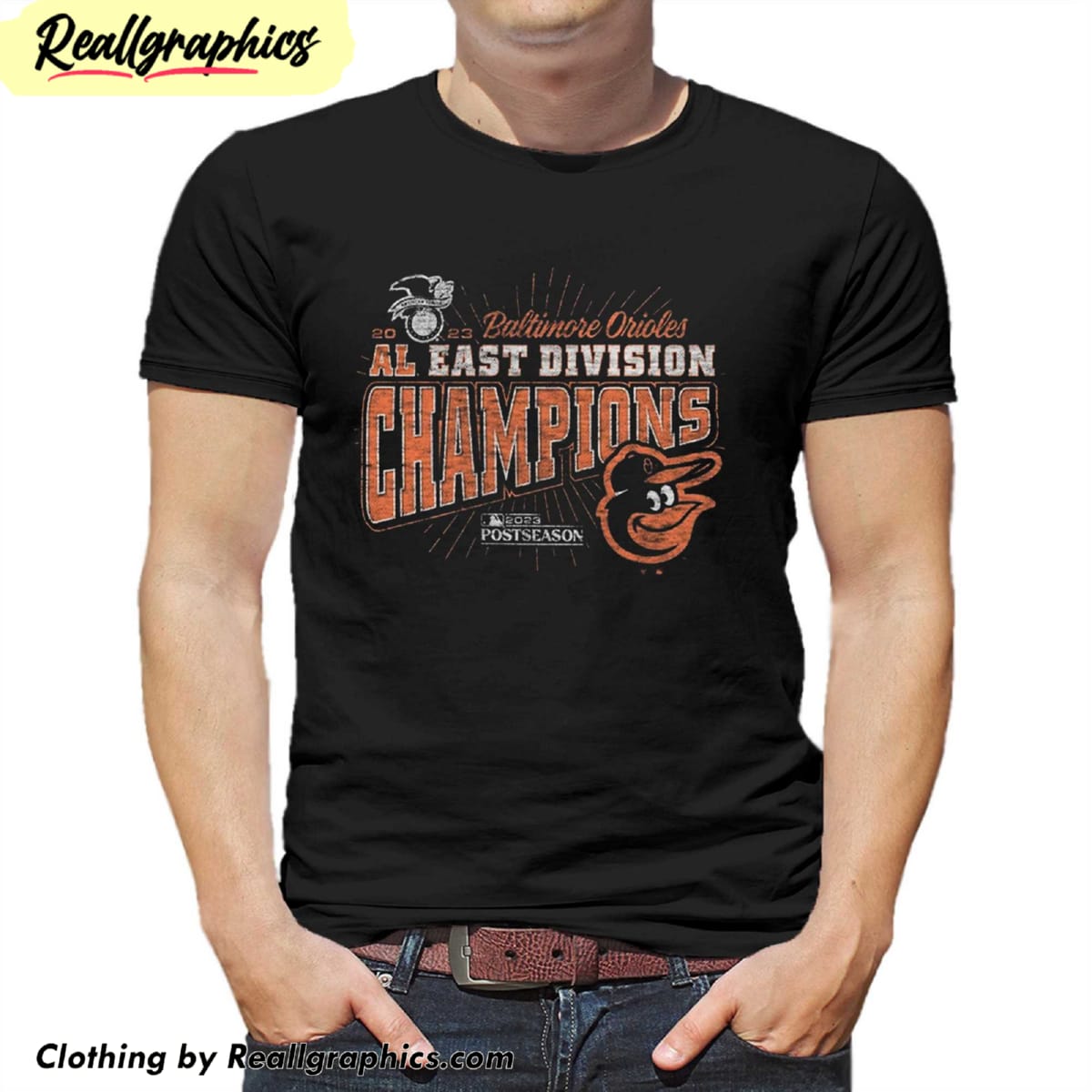 baltimore orioles '47 2023 al east division champions distressed franklin shirt