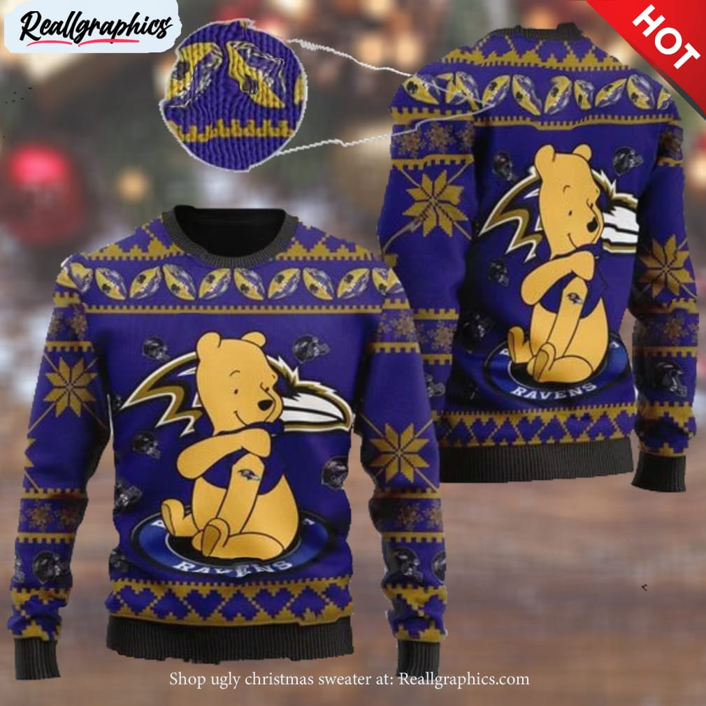 Baltimore Ravens Football 3D Ugly Christmas Sweater