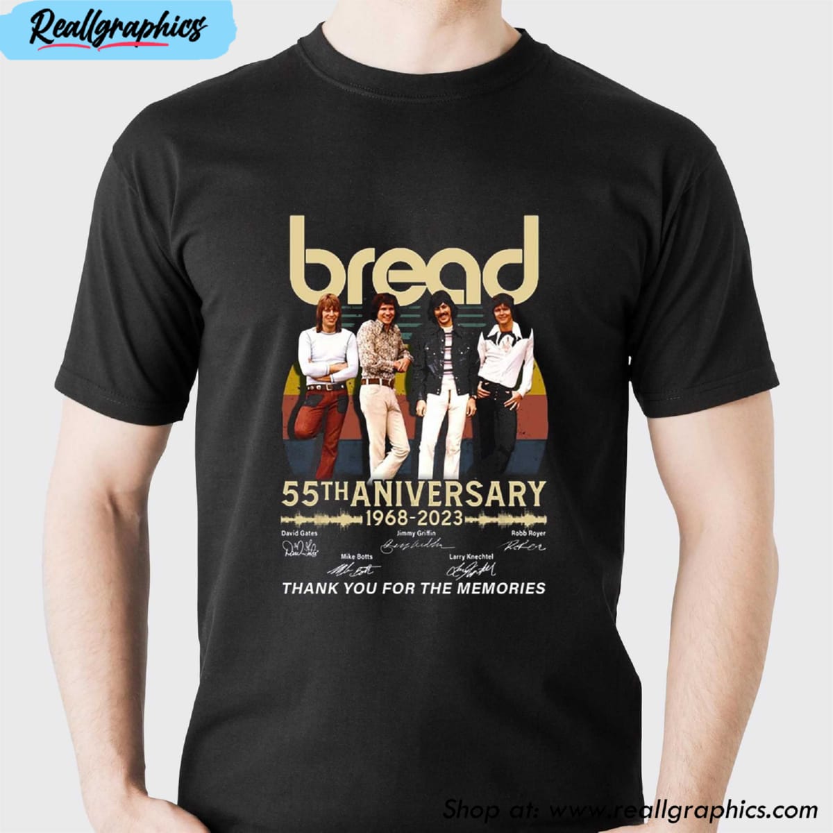 bread 55th anniversary 1968 - 2023 thank you for the memories unisex t-shirt, hoodie, sweatshirt