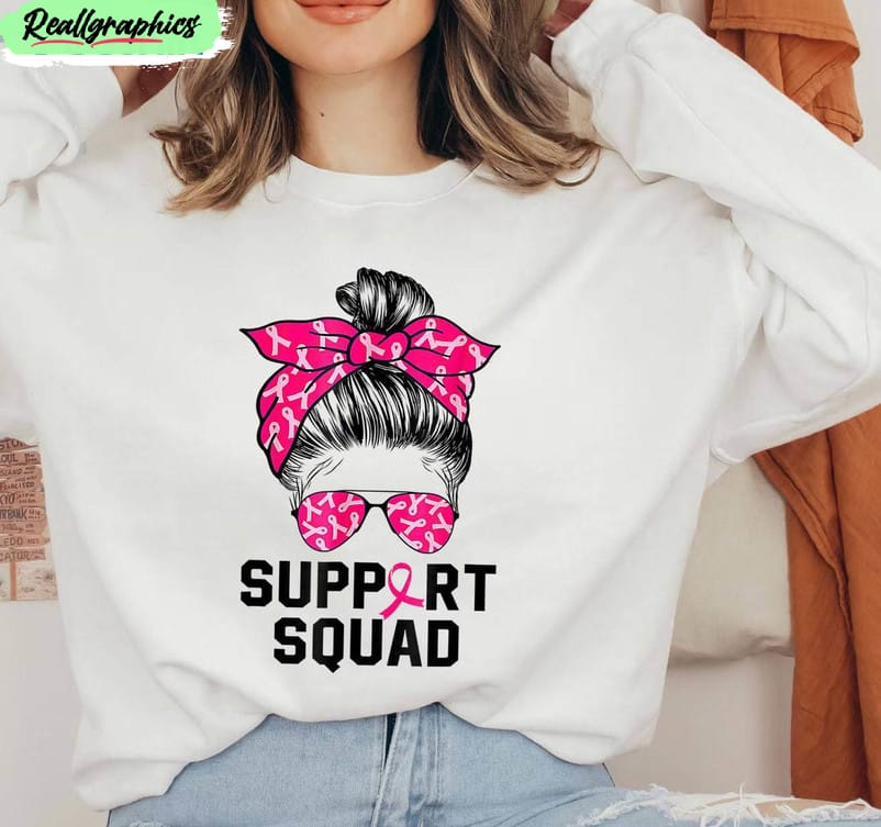 breast cancer support squad shirt, breast cancer fighter sweater crewneck