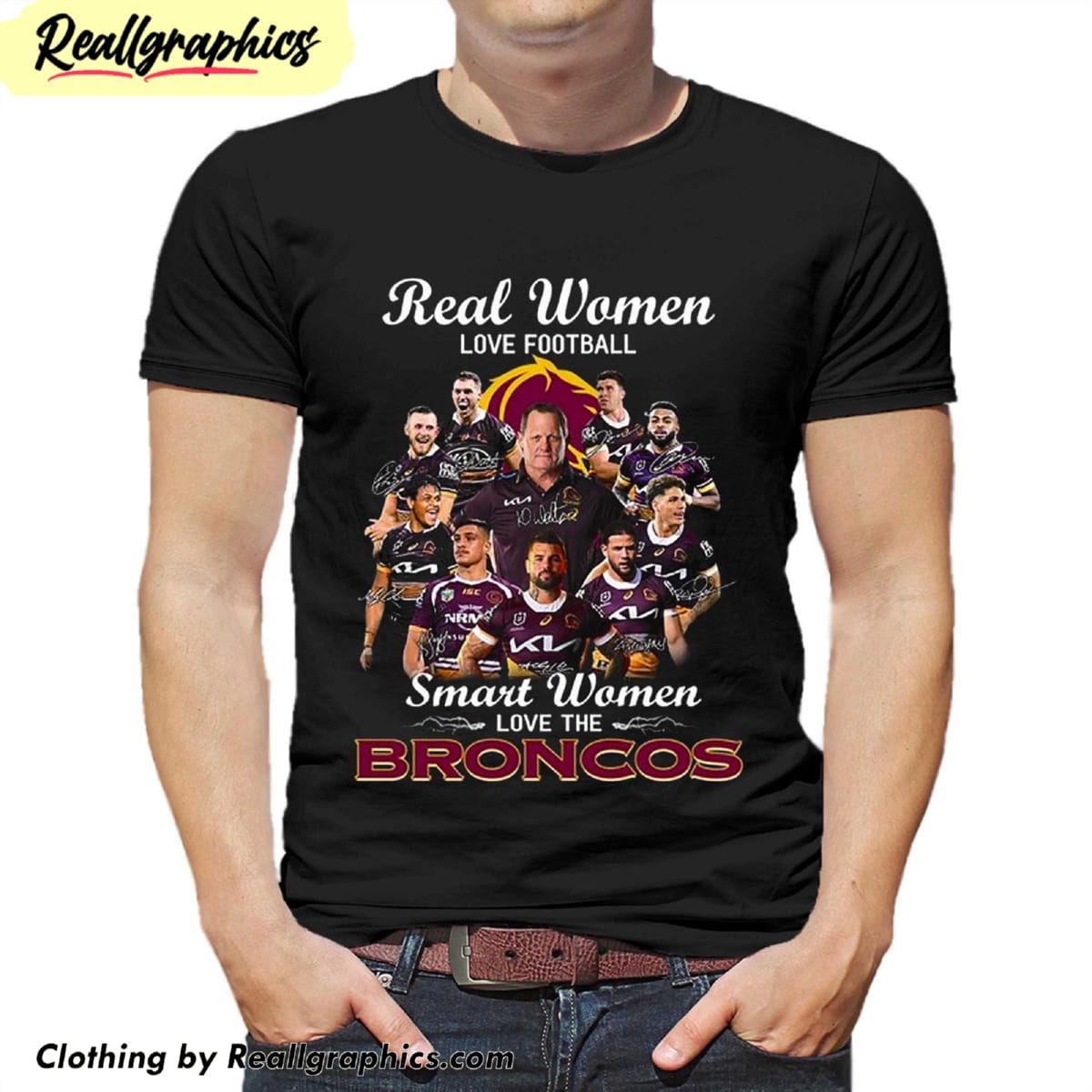 brisbane broncos real women love football smart women shirt