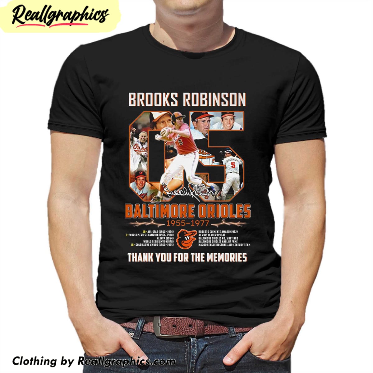 brooks robinson maltimore orioles 1955 1977 memories t shirt