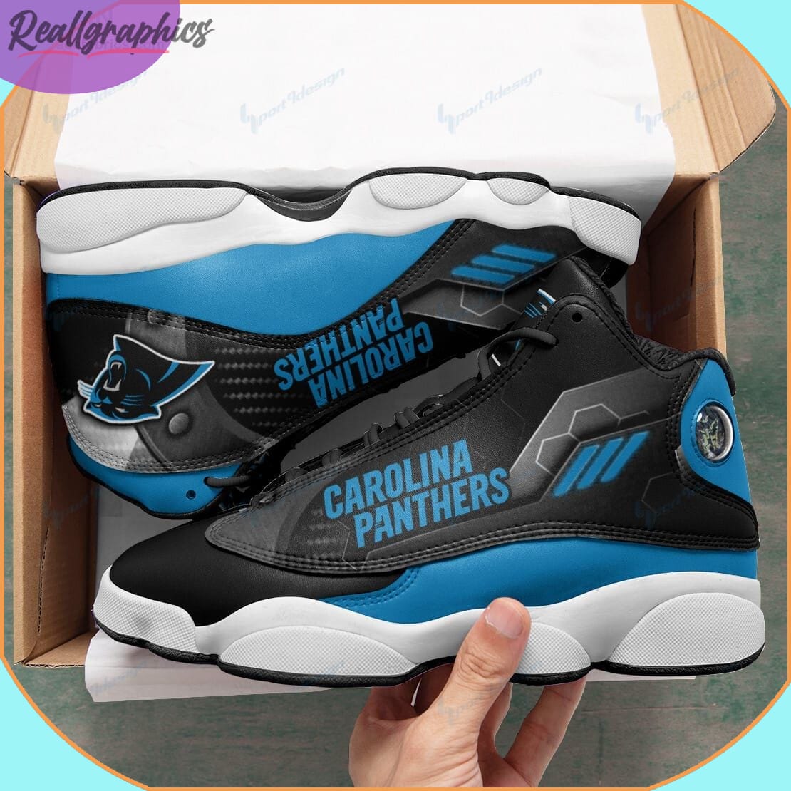 Carolina Panthers Air Jordan 13 Sneakers - Reallgraphics
