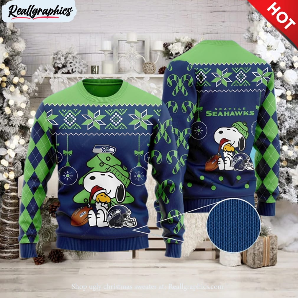 Grinch Seattle Seahawks 3D Ugly Christmas Sweater