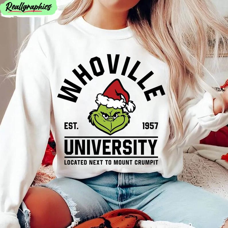 christmas whoville university est 1957 shirt, christmas family t-shirt sweater