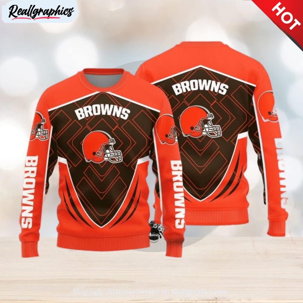 Cleveland Browns NFL Team HoHoHo Mickey Funny Men And Women Christmas Gift  3D Ugly Christmas Sweater - Banantees