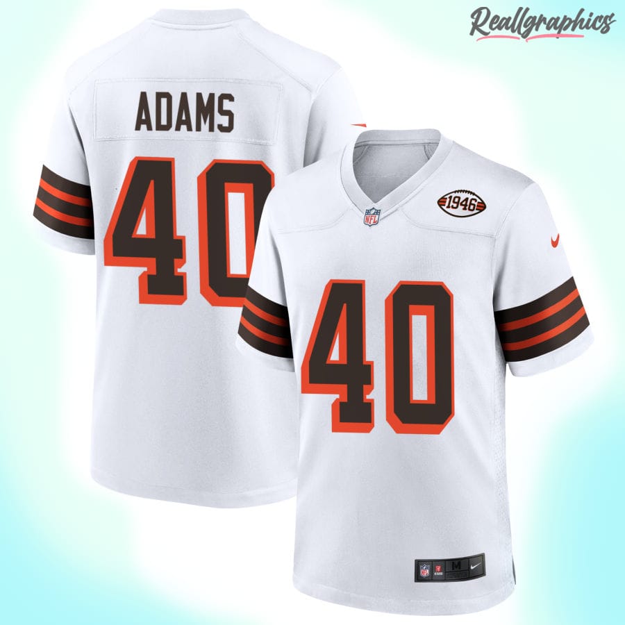 Men's Cleveland Browns White 1946 Collection Alternate Custom Jersey -  Reallgraphics