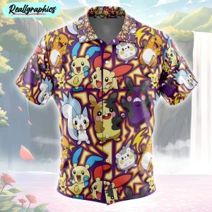 Eevee Evolutions Pokemon Button Up Hawaiian Shirt - Reallgraphics