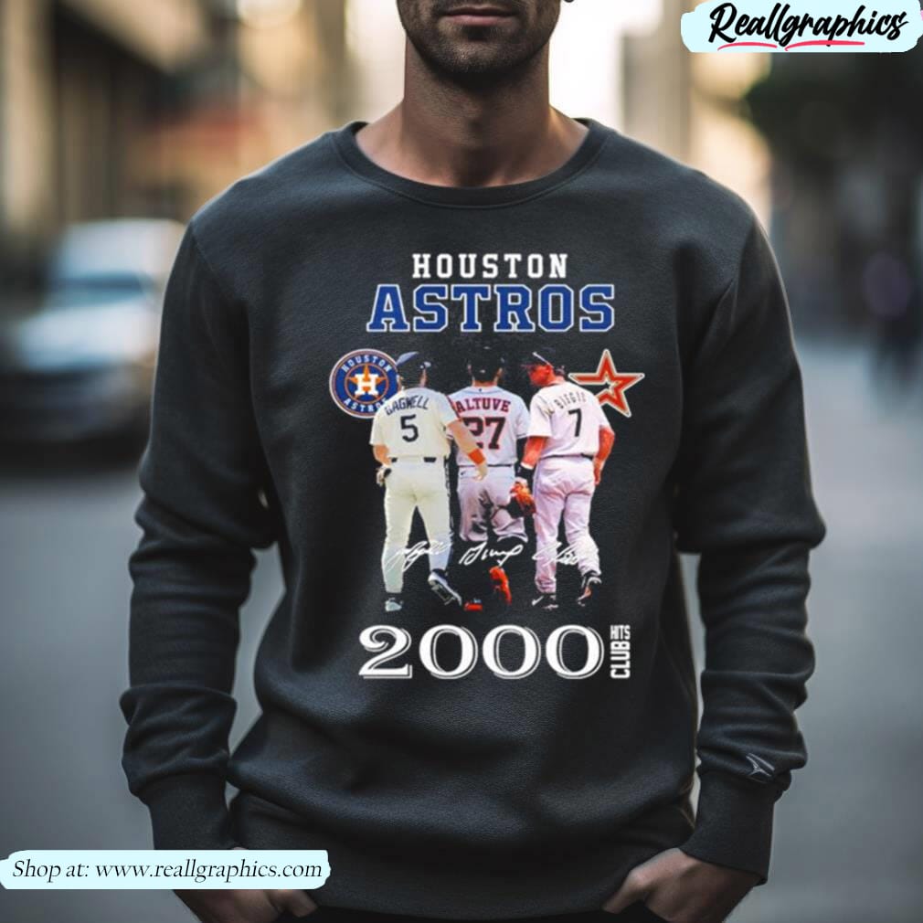 Houston Astros 2000 Hits Club Legends Players Signatures Shirt