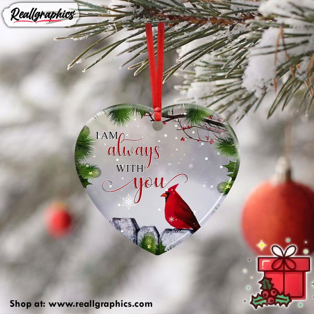 i am always with you christmas cardinal ceramic ornament