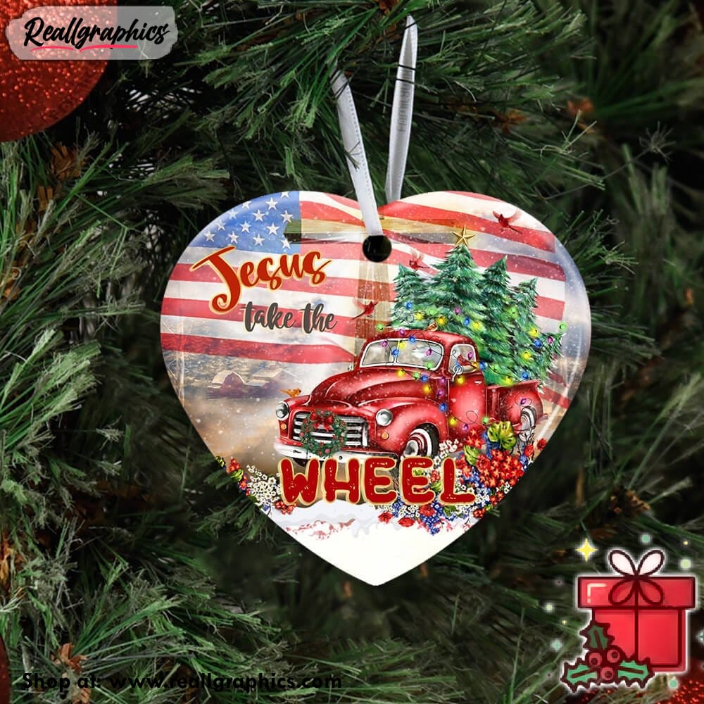 jesus take the wheel ceramic ornament