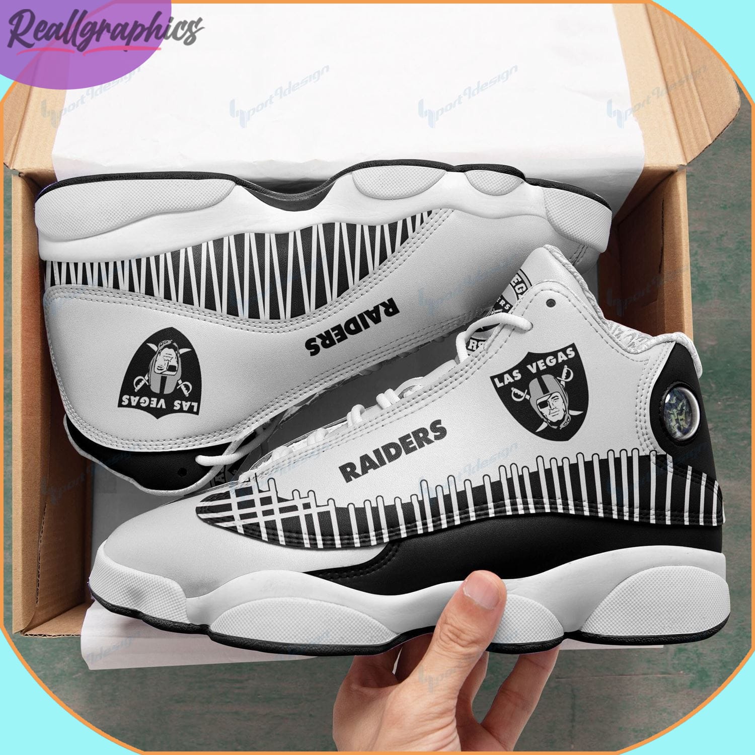 Las Vegas Raiders Air Jordan 13 Sneakers - Reallgraphics