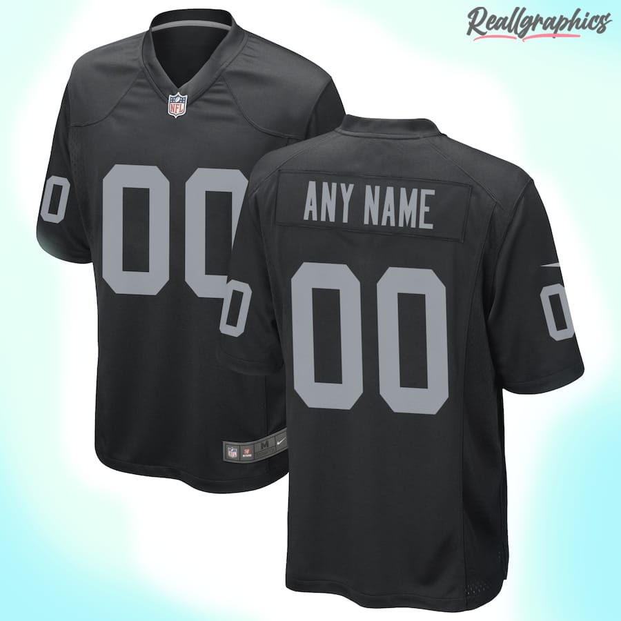 Men's Las Vegas Raiders Black Custom Jersey, Raiders Football