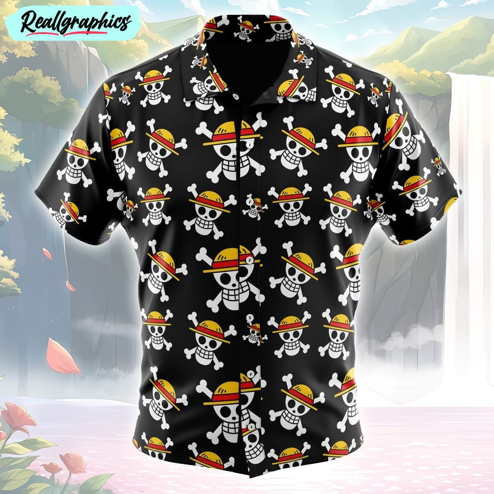 luffy one piece button up hawaiian shirt