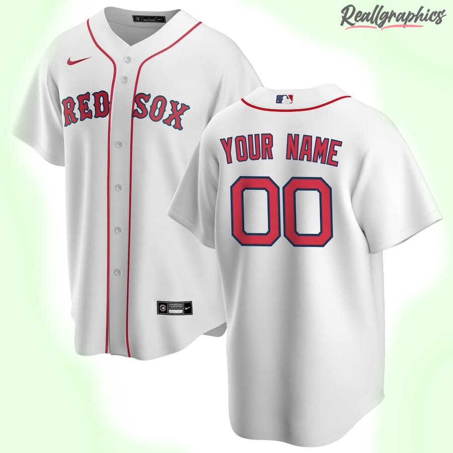 Men's Boston Red Sox MLB White Home Custom Jersey, MLB Jersey