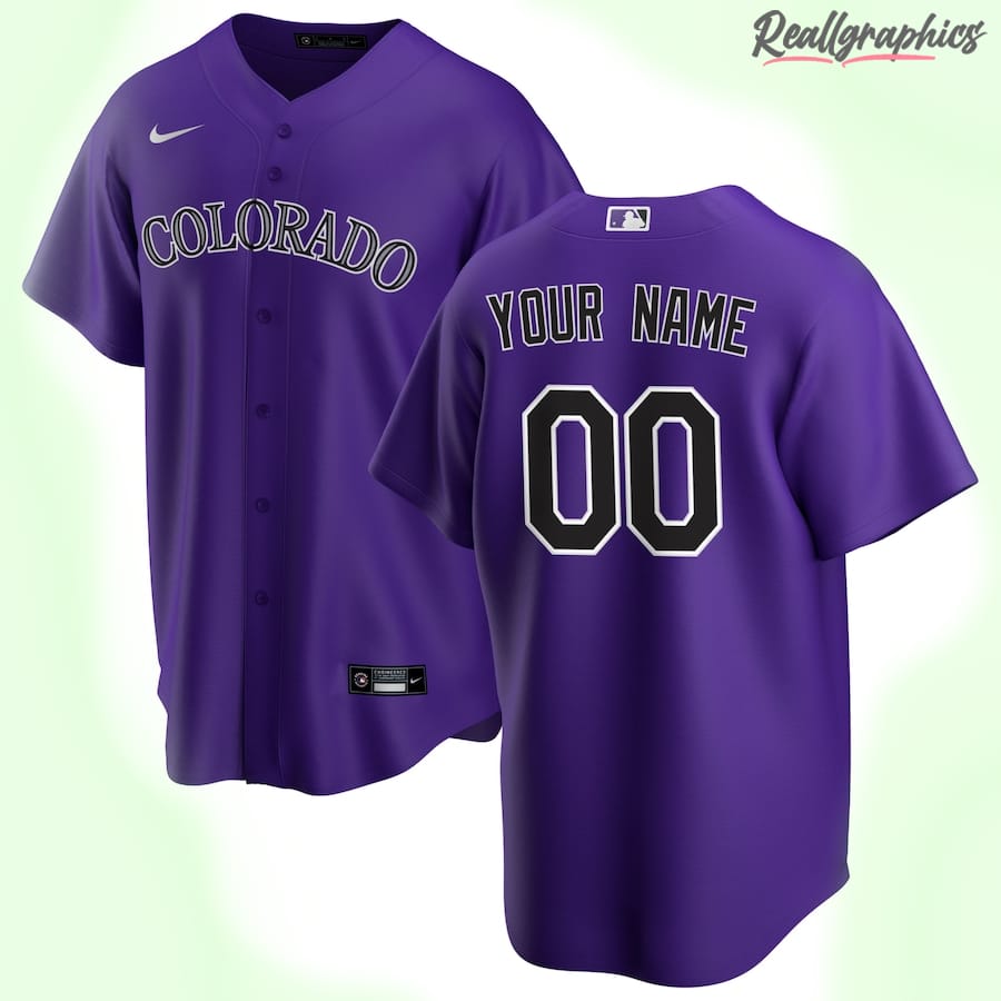 Men's Colorado Rockies MLB Purple Alternate Custom Jersey - Reallgraphics