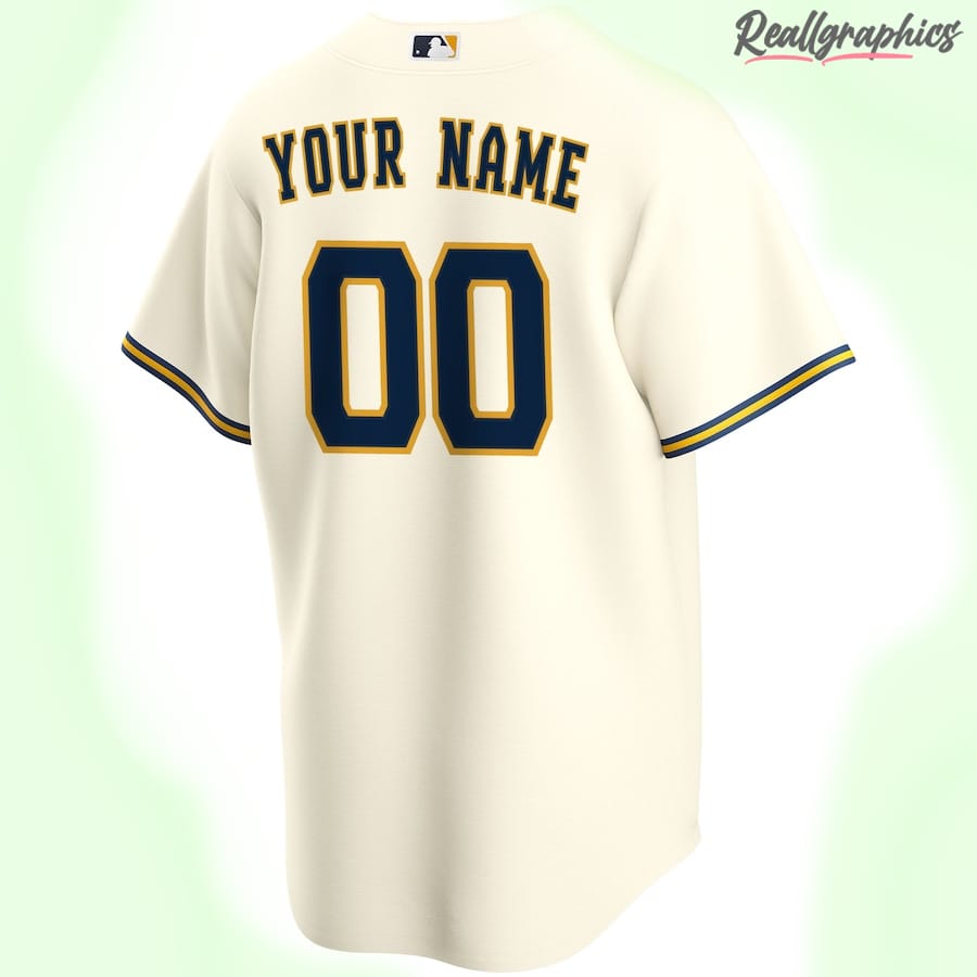 Milwaukee Brewers Barbie Jersey Baseball Shirt Cream Custom Number