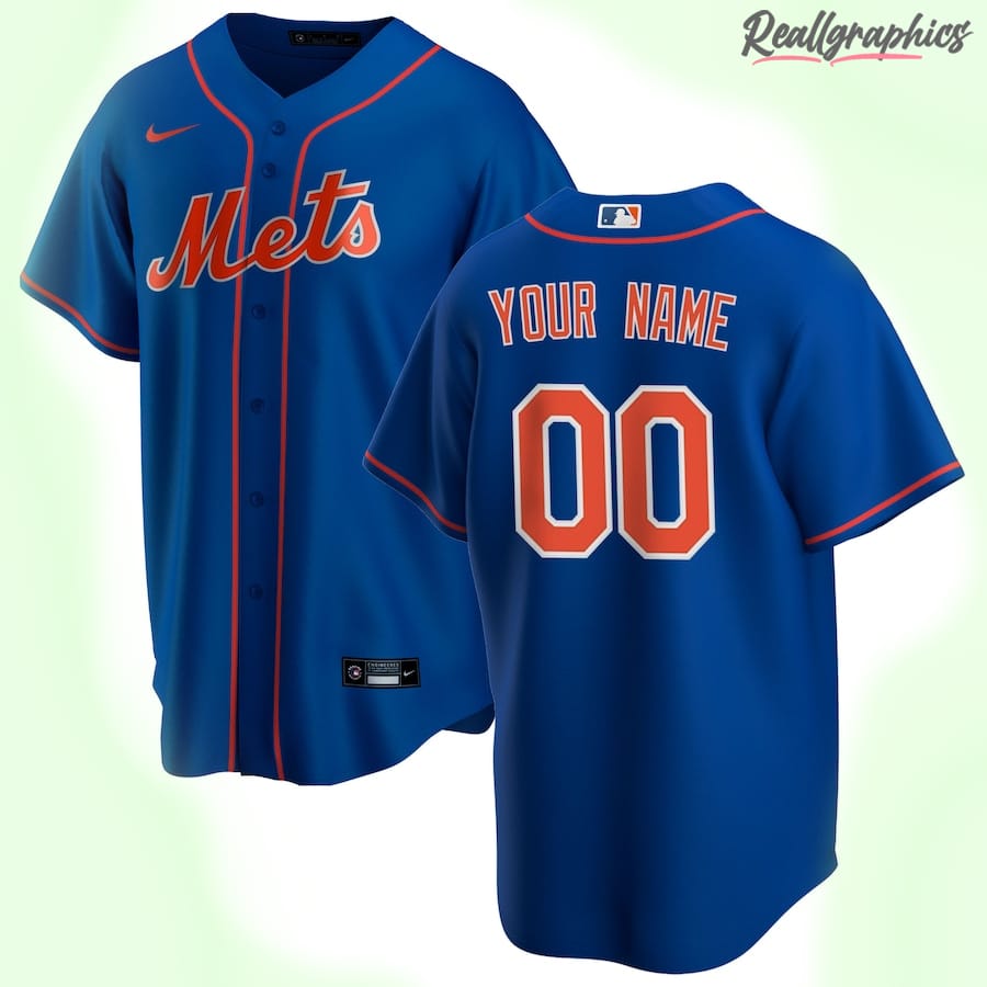 Men's New York Mets MLB Royal Alternate Custom Jersey, Mets Jersey