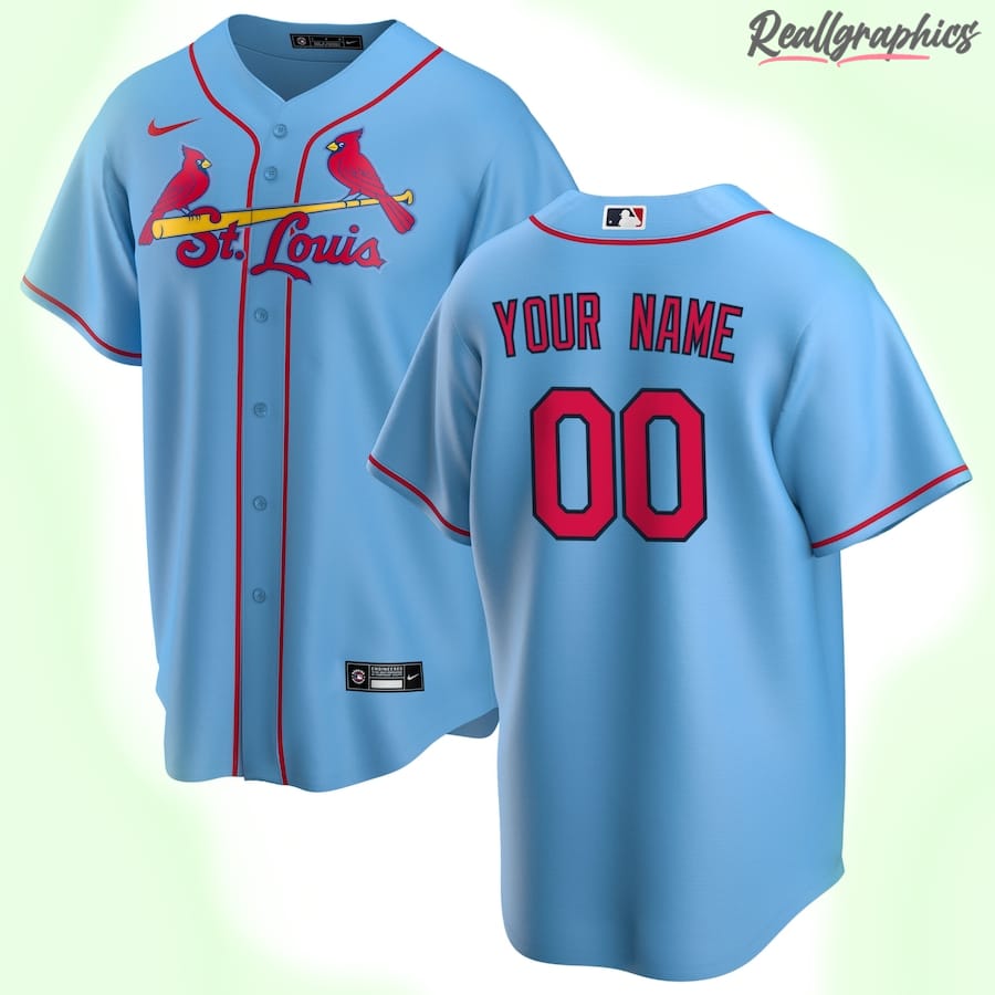 St Louis Cardinals MLB Light Blue Alternate Custom Jersey