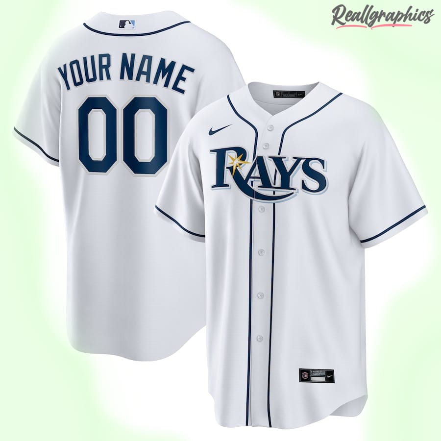 Men's Tampa Bay Rays MLB White Home Custom Jersey - Reallgraphics