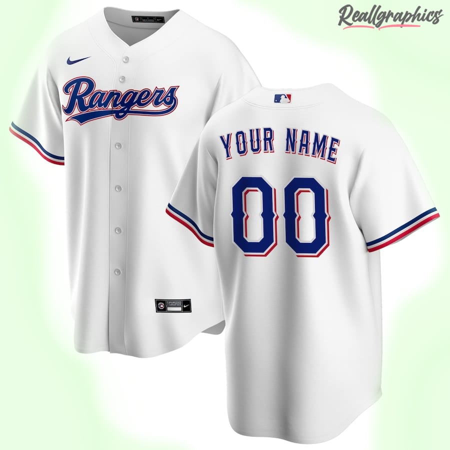 Men's Texas Rangers MLB White Home Custom Jersey, Rangers Gifts -  Reallgraphics