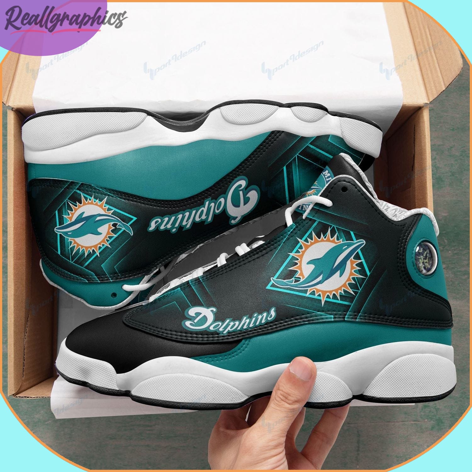 Nfl Miami Dolphins Men's And Women's Air Jordan 13 Shoes