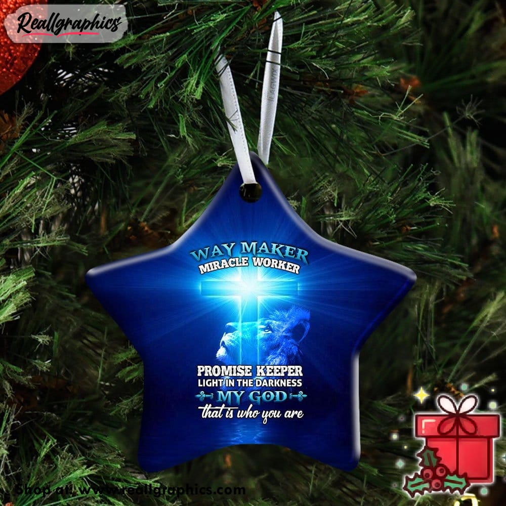 my god way maker miracle worker ceramic ornament