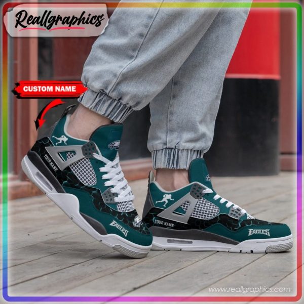 philadelphia eagles hexagon design custom air jordan 4