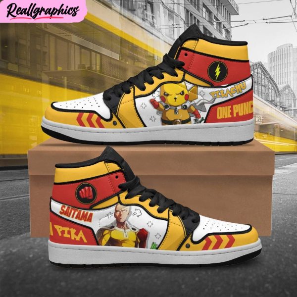 pikachu x saitama custom one punch man boot jordan 1 sneaker boots, anime pokemon shoes