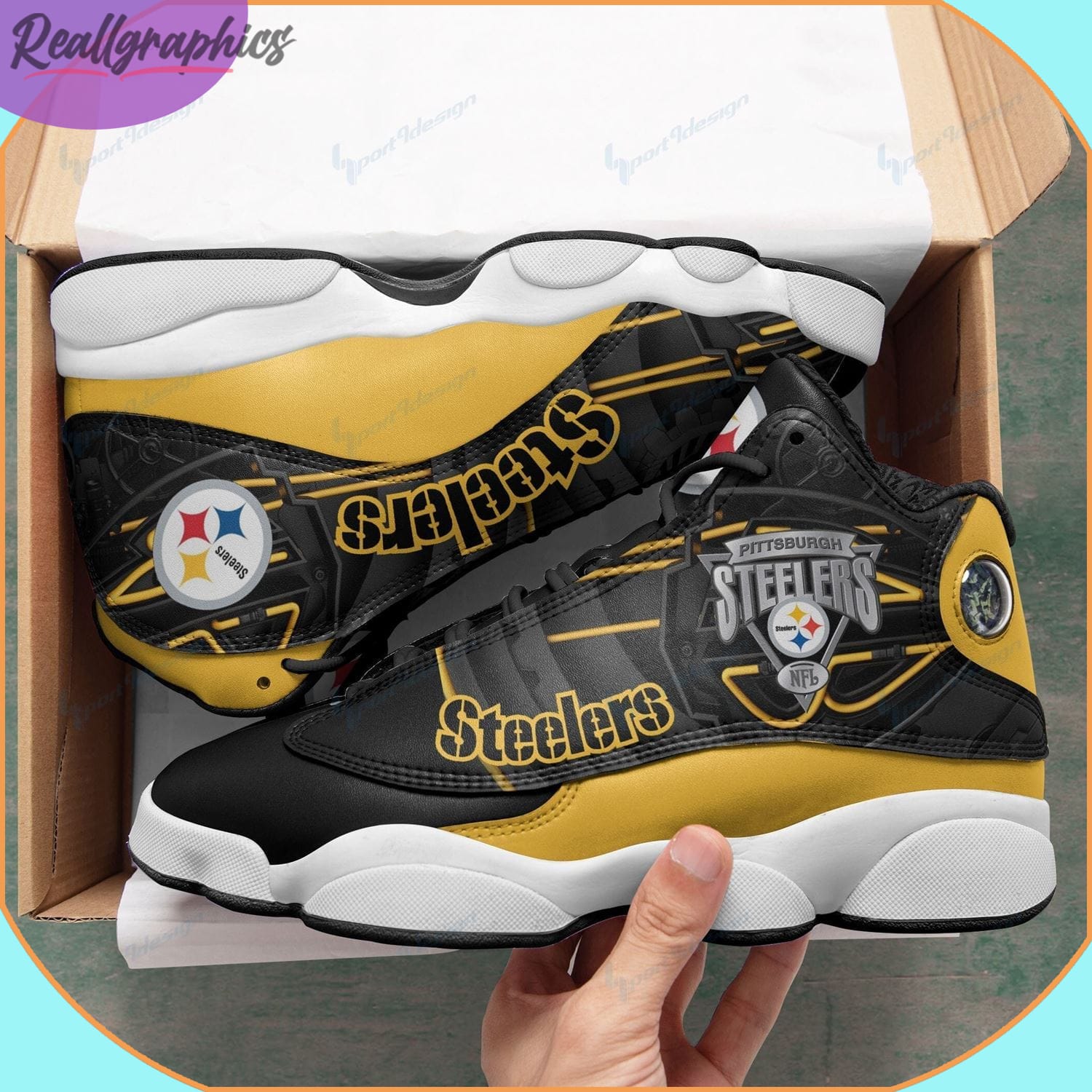 Pittsburgh Steelers Air Jordan 13 Sneaker, Pittsburgh Steelers Shoes For  Fans - Reallgraphics