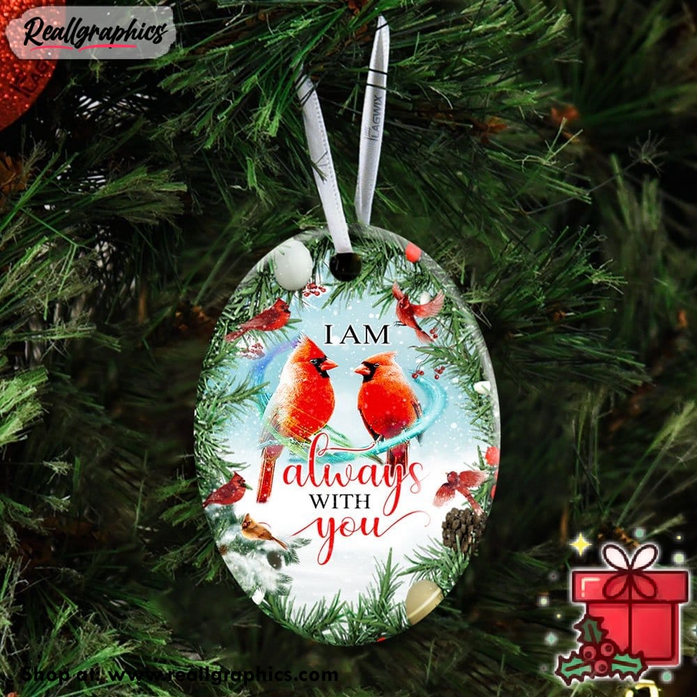 red cardinal i am always with you ceramic ornament