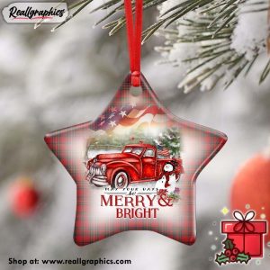 red-truck-snowman-christmas-ceramic-ornament-2