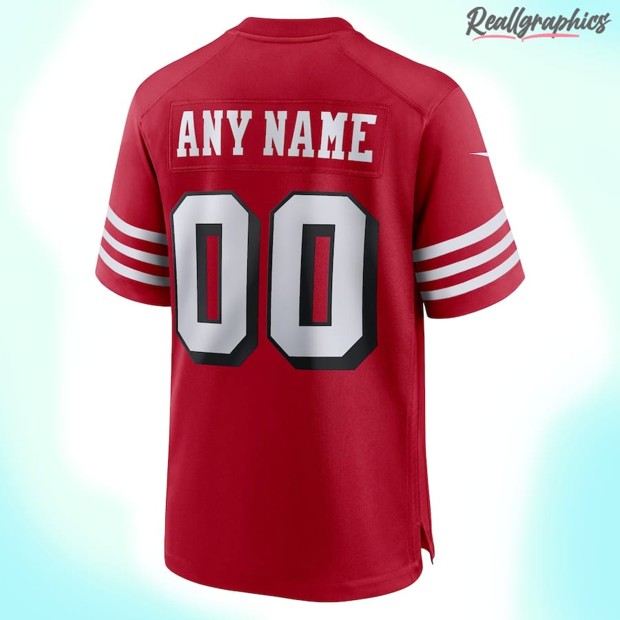 San Francisco 49ers Scarlet Alternate Custom Jersey - Reallgraphics