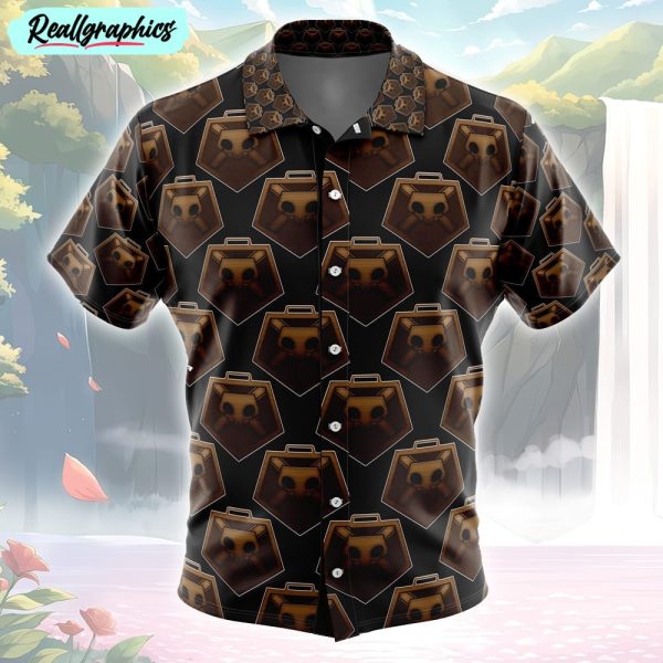 shinigami badge bleach button up hawaiian shirt