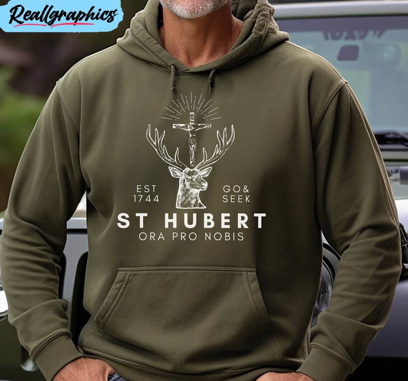 vintage st hubert hunting shirt, go and seek long sleeve unisex t shirt