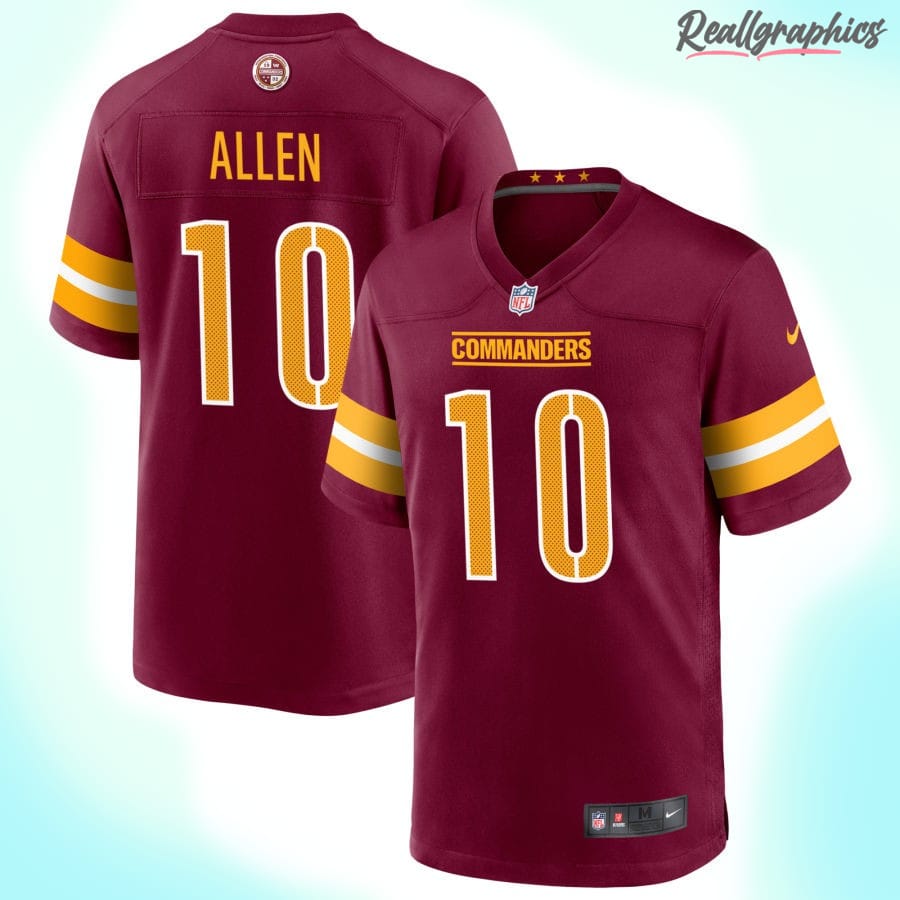 Washington Commanders Burgundy Game Custom Player Jersey - Reallgraphics