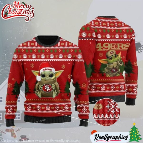 yoda baby love san francisco 4949ers womens ugly sweater christmas party