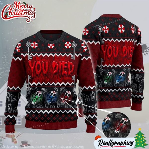 you died mutation christmas ugly sweater christmas party