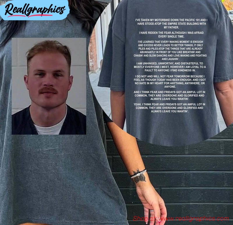 zach bryan mugshot shirt, comfort country music long sleeve unisex hoodie