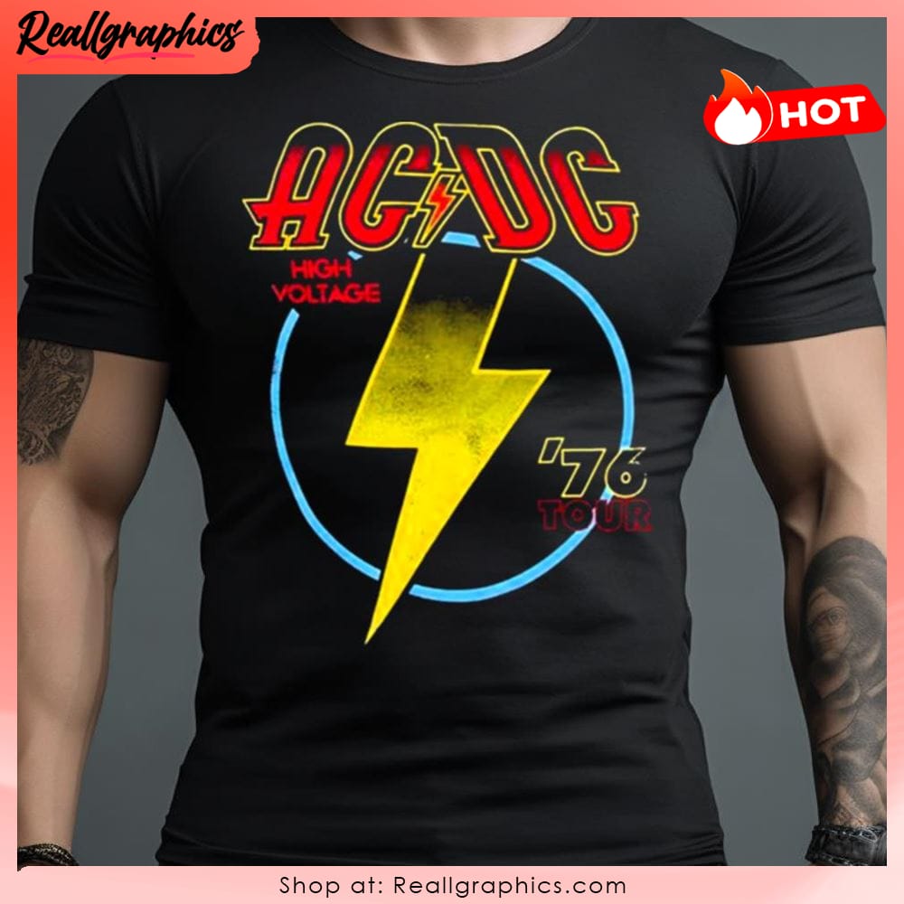 ac dc high voltage '76 tour unisex shirt