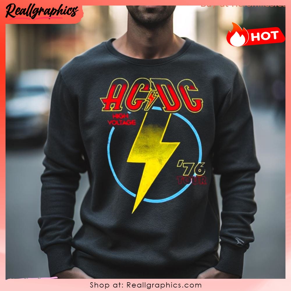 ac dc high voltage '76 tour unisex shirt