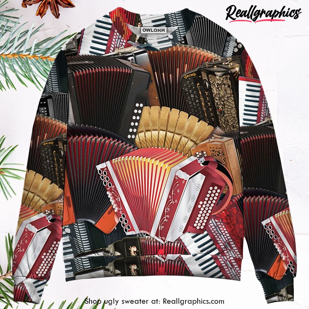 accordion a gentleman is someone who can play the accordion ugly christmas sweater