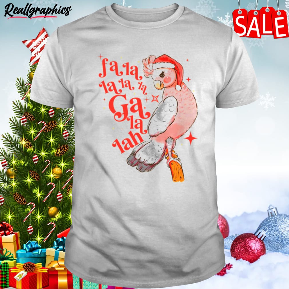 australian funny christmas holidays cute galah bird falala shirt