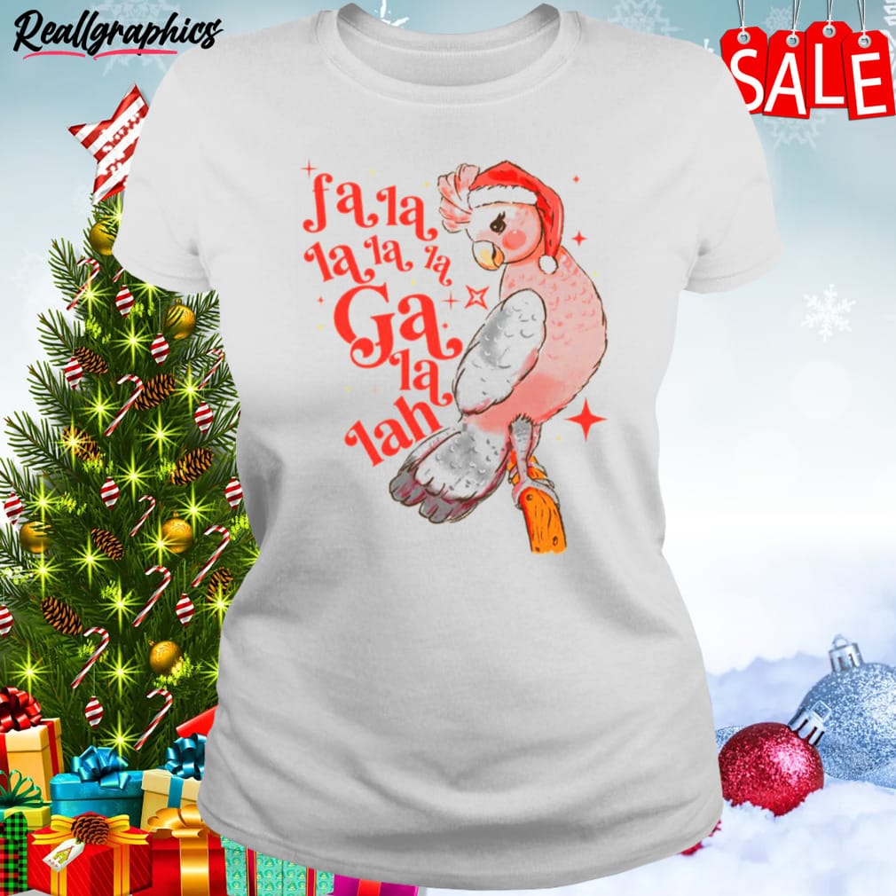 australian funny christmas holidays cute galah bird falala shirt