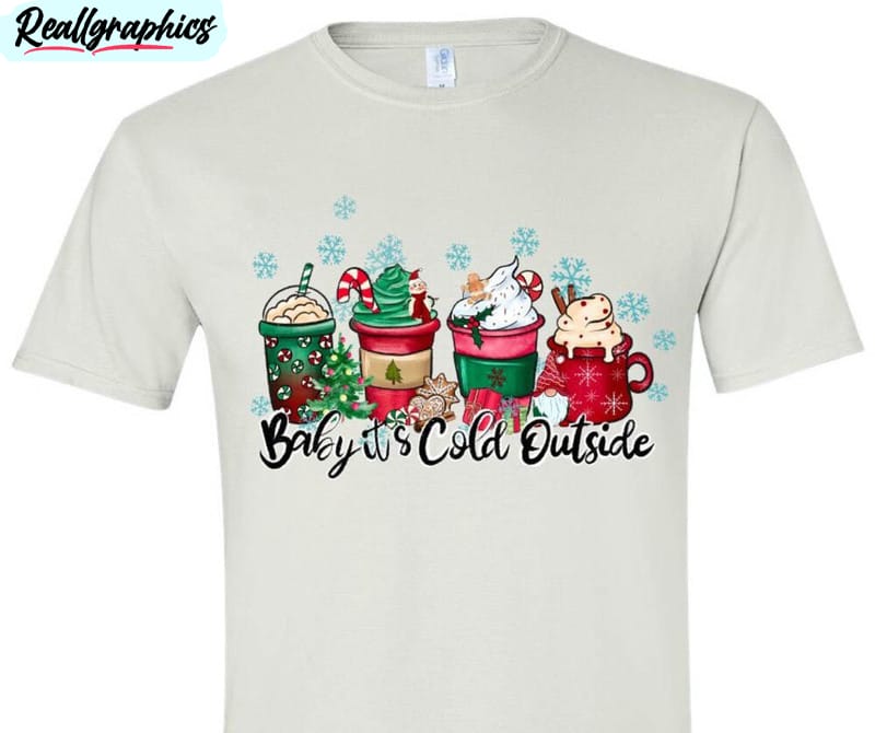 baby it s cold outside shirt, hot cocoa christmas short sleeve long sleeve